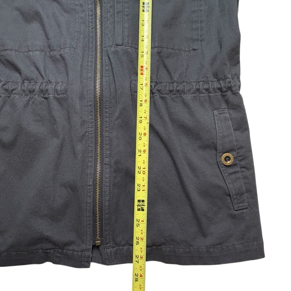 Garnet Hill Organic Cotton Full Zip Utility Military Jacket Size 12 Gray Pockets - Picture 6 of 10
